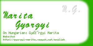 marita gyorgyi business card